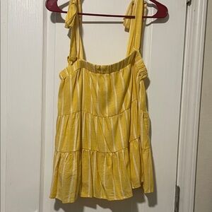 True Craft Yellow and White Striped Dress
